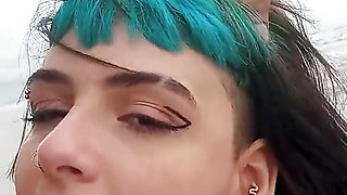 Influencer Sucking Dick in Public on a Beach