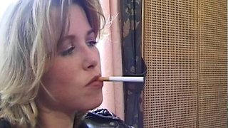 A Smoking German Amateur Got a Big Load of Cum on Her Pussy