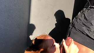Risky Outdoor Sex with Sexy Redhead Slutty Teen