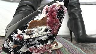 Smoking Mistress and Delicious Dessert From Boot Soles, POV Clip, Lady Victoria Valente