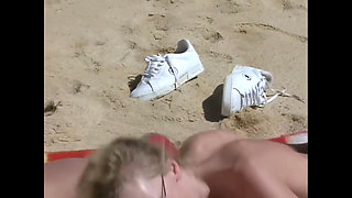 Crystal Wilder Fucked Hard on the Beach by Two Big Cocks