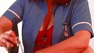 Lesbian Nurse Makes Hot Redhead Cum Hard!