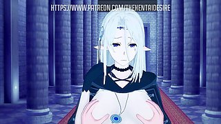 Intense sex session with Beatrix from Eminence In Shadow anime erotica