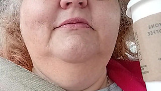 Talking and enjoying My treat from starbucks gift card I was given