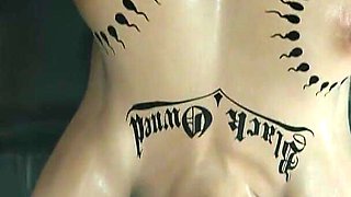 Madruga3d Nymphomaniac Slut Intensely Fucked by Double Monster Black Cocks, Hot Ass Swallowing Cum, Dirty Pussy Drenched in Cum