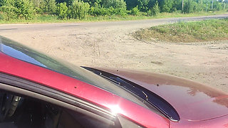 Hot Roadside Sex with Passenger - Wild Doggy to Orgasm