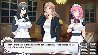 Maid Mansion: horny maid masturbates in the hot tub and the master is jerking his cock until they finish ep.6