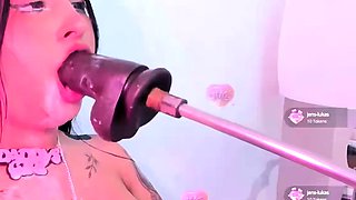 Amateur teen girlfriend toys and sucks cock at home