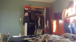 REAL hidden on roommate catches her getting dressed for school