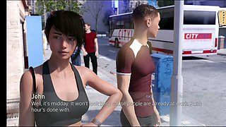 Hentai visual novel featuring an inexperienced brunette with a big ass