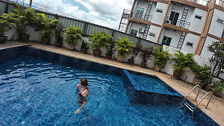 Sfw Playing About in Our Swimming Pool