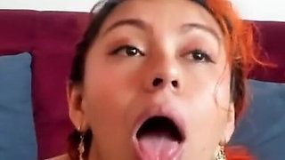 Colorful Hair Girl Does a Great Deep Throat P1