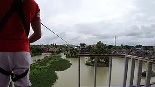 Zipline fun and hot sex at home after