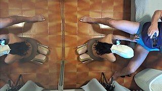 MILF in Pantyhose and High Heels Gives a Blowjob on Her Knees with Cum Swallowing