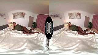 Samantha Olive Green Dress With Black Glossy Legwear & Brown Suede Boots Joi - 8k Vr