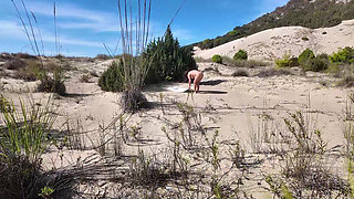 Stranger on a Nudist Beach with Amateur Milf