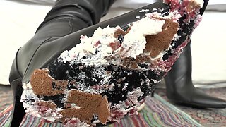 Smoking Mistress and Delicious Dessert From Boot Soles, POV Clip, Lady Victoria Valente