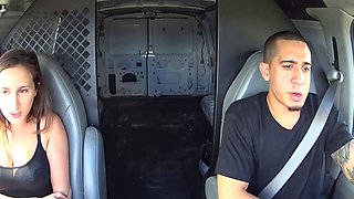 young Ashley Adams gets hard fuck in bus