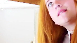 18 Year Old Victoria Greene Sucks Cock And Gets Her Uniform Soaked Under The Milking Table