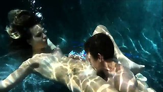Slender brunette teen enjoys a deep pounding under water