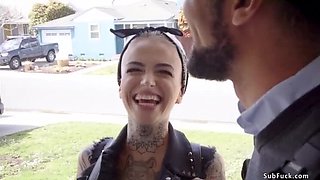BBC stepbrother anal fucks stepsister Kira Noir and girlfriend Leigh Raven hardcore