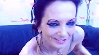 Skinny Granny Pleasures Herself with Dildo on Webcam