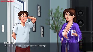 MILF Landlady Caught Him Jerking off to Her Panties, MILF Caught Him Sniffing Her Panties - Summertime Saga 07