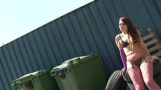 Kinky Outdoor Hardcore Passion with a Small Tit Slut Rush