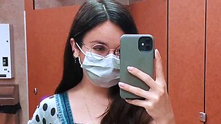 Cute curly brunette solo webcam masturbation