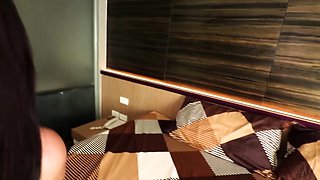 Ladyboy teen loves a clients white cock