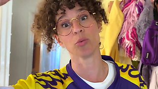 Curly stepmom makes him fuck her instead of his doll
