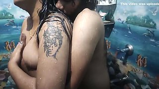 Malayali Couple Hot Bath Romance With Sex In Bathroom, Mallu Couple Hot Boobs Suck And Ass Lick With Hot Fuck