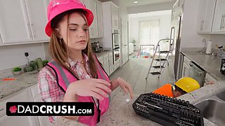 Leaned over step daddy's lap