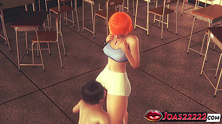 Gwen Redhead Teen Pussy Licking & Fingering - Intense Orgasm in 3D Hentai Animation