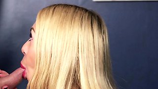 An awesome blond woman with big boobs part1