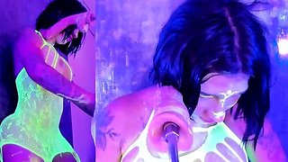 Kinky moist taco brunette anal toy play during masturbating