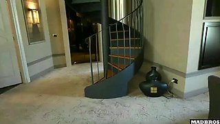 Hot Italian Teen Caught Stealing and Gets Rough Anal DP by Boss and BBC