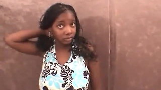 Incredible ebony teen blowjob audition at my office