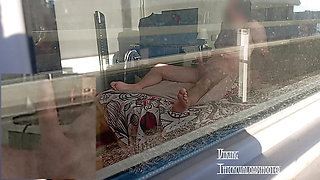 Real Hairy Mature Neighbor Caught Waking Up With A Big Boner!