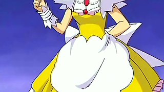 Sexy anime maid sucks dick