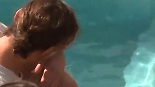 Group of guys attends pool party with hot girls and gets naked