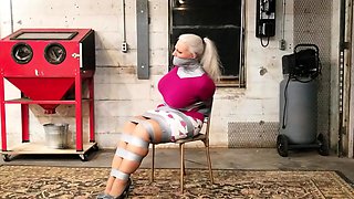 Blonde amateur chick in solo bdsm