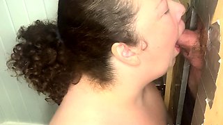 Glory hole blowjob busty amateur blonde fucking