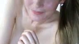 Close up with teen blonde sex doll rubbing her cunt