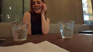 Hot Italian Redhead Fucks Stranger in Risky Bathroom Sex - Amateur POV Cumshot