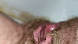 Big Load of Pee From Hairy Pussy
