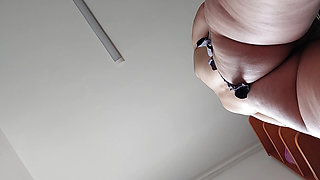 Amateur wife prepares breakfast in the kitchen. Sexy Latina naked in the kitchen.