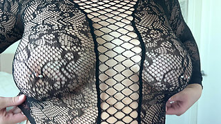Naturally Curvy Youtuber Flashes Pussy During TRY ON HAUL - Close ups in Transparent Bodysuits