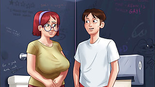 hot aunty and her nebourhood  men anon make seen in summertime saga part 2