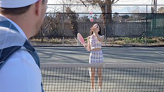 Selina Imai's Big Tits and Hot Mouth Get Stuffed After A Pickleball Win